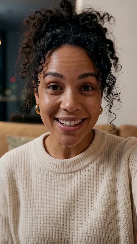 Maya records an example video for a live talk show on her phone